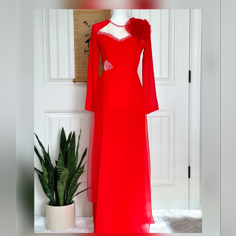 Áo Dài Thiết Kế chiffon 2xL